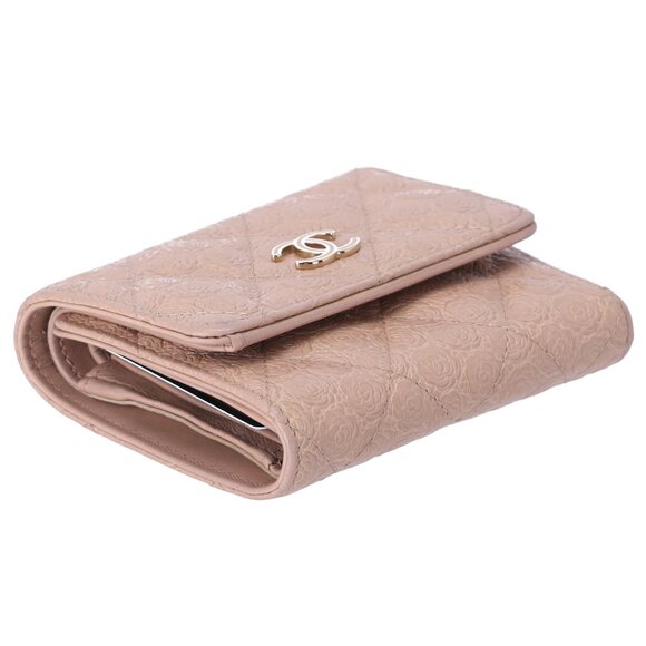 CHANEL Camellia Trifold Wallet A70301 Beige Leather - Picture 3 of 8